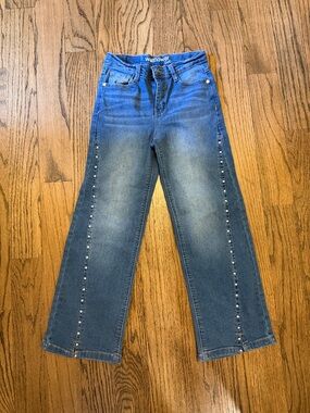 Wallflower girls Blue Wide-Leg Jeans with silver Side Trim